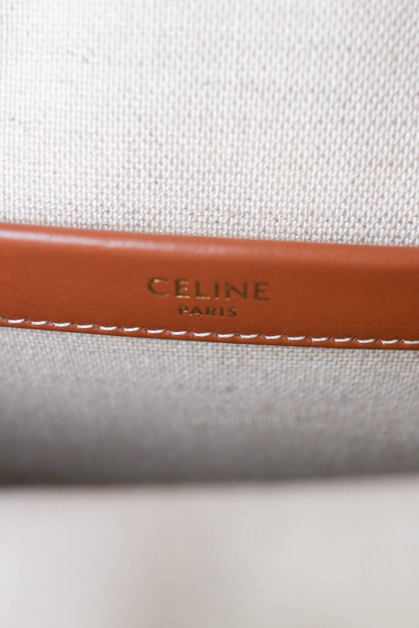 CELINE Mini Canvas Tote Bag Brown