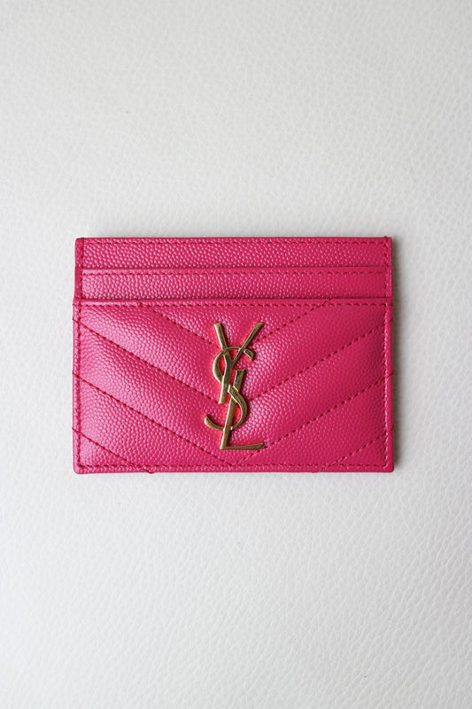 Saint Laurent Cassandre Card Holder Pink