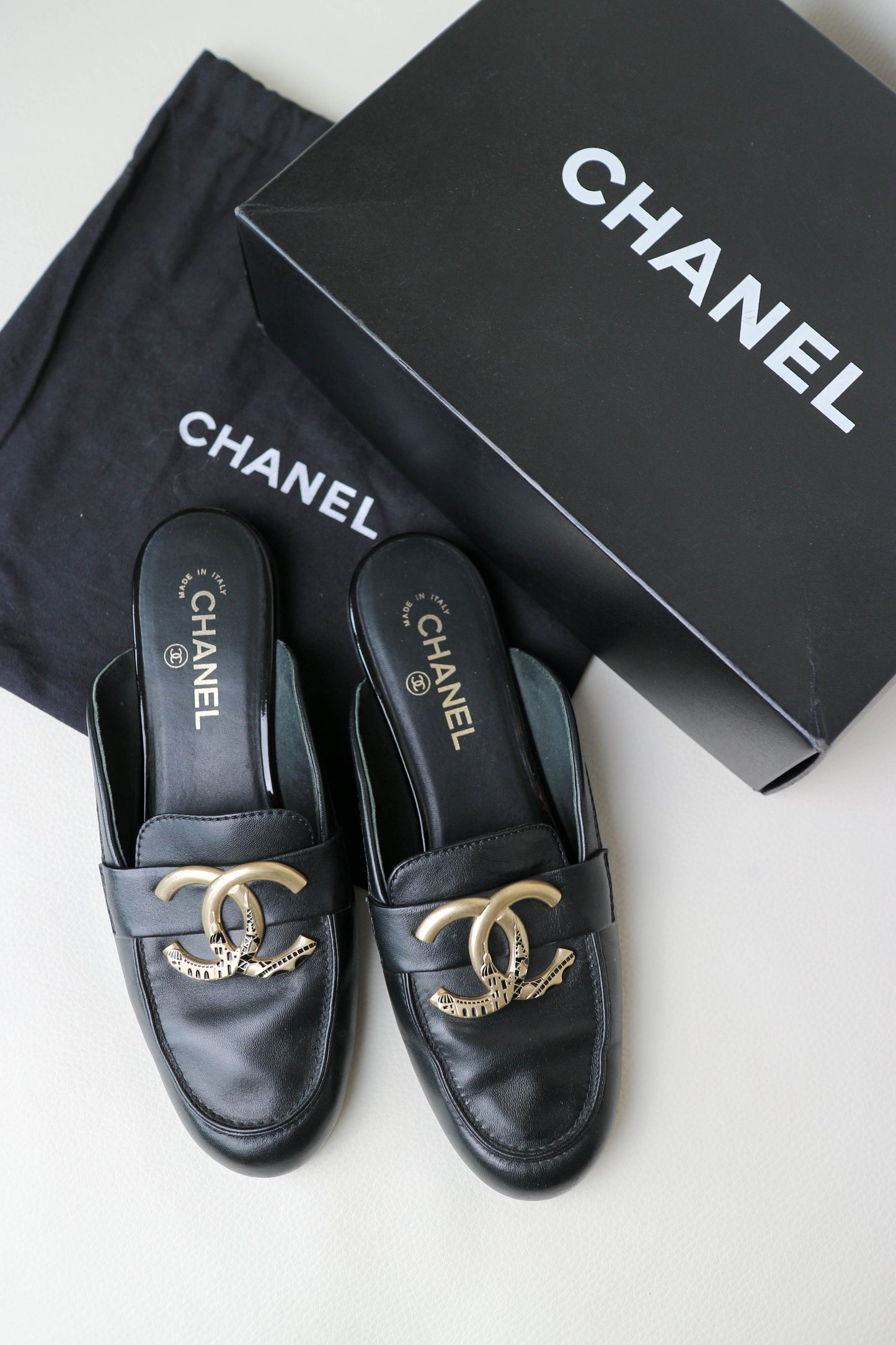 Chanel CC Logo Loafers