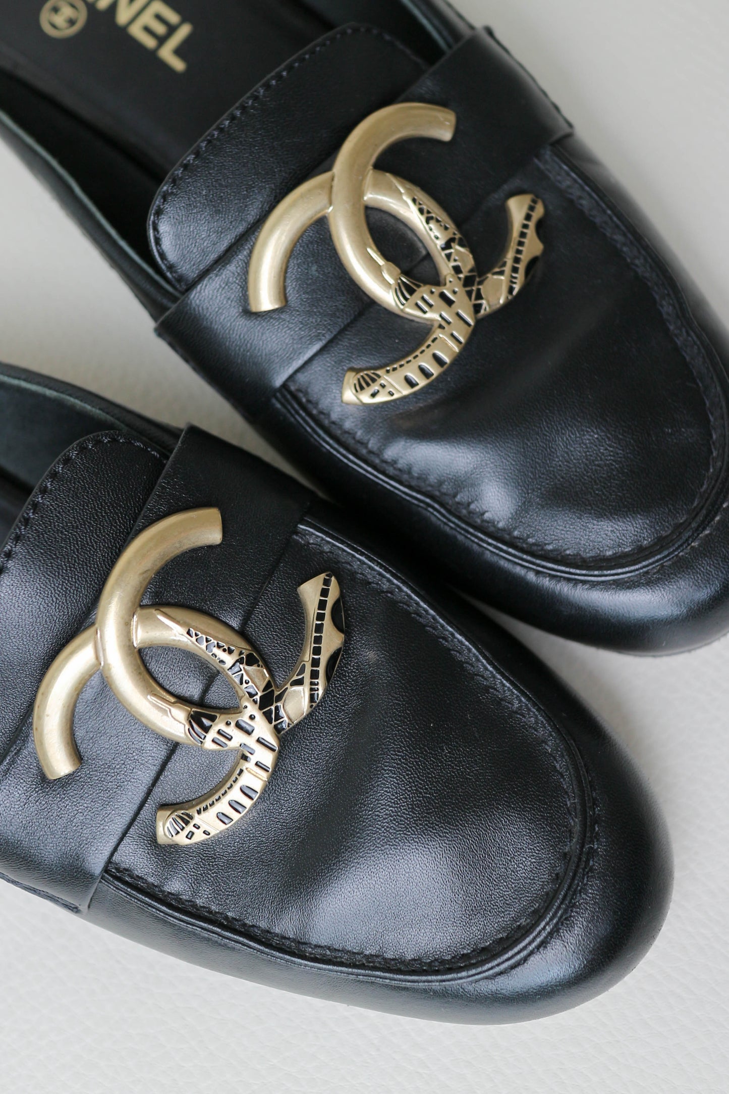 Chanel CC Logo Loafers