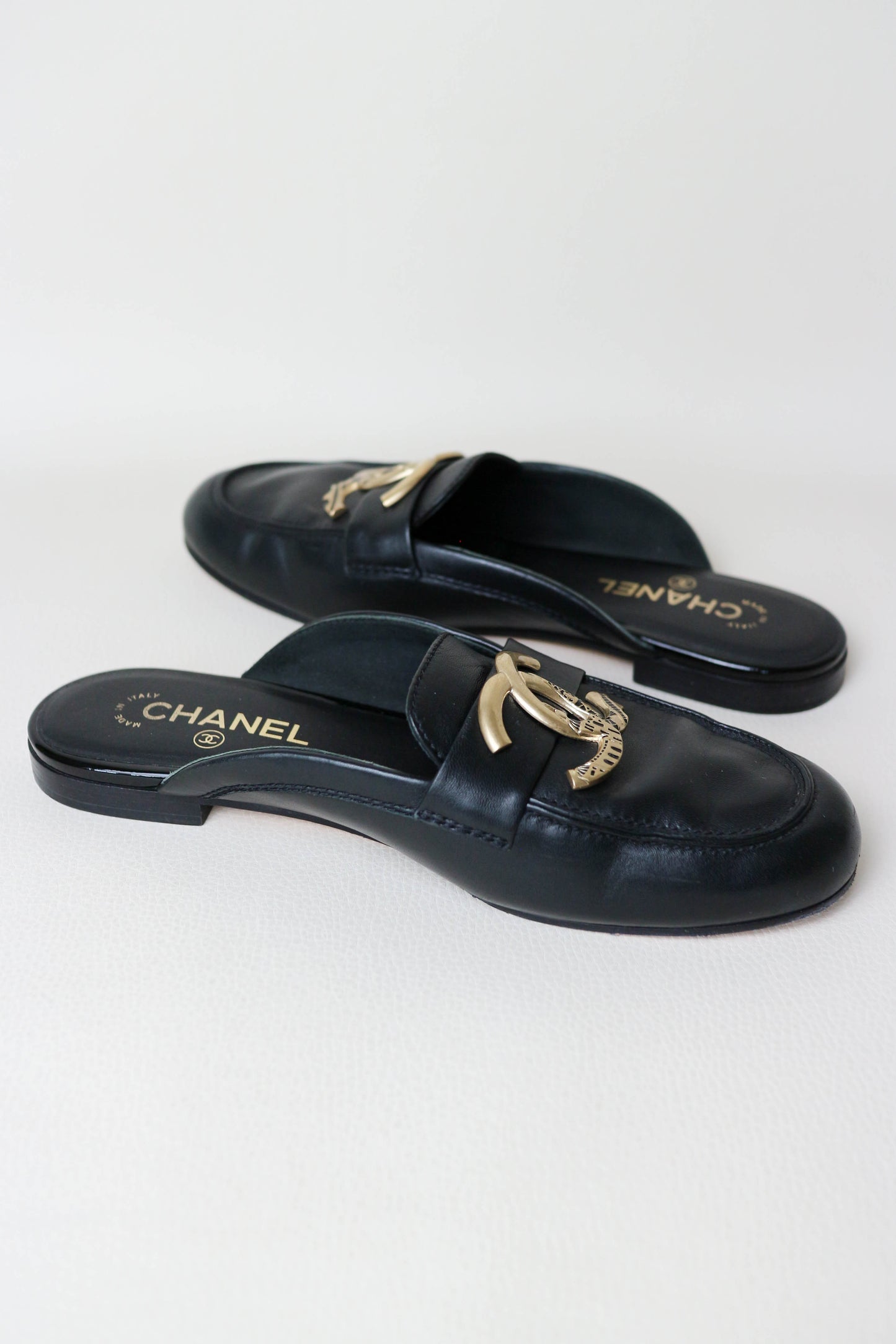 Chanel CC Logo Loafers
