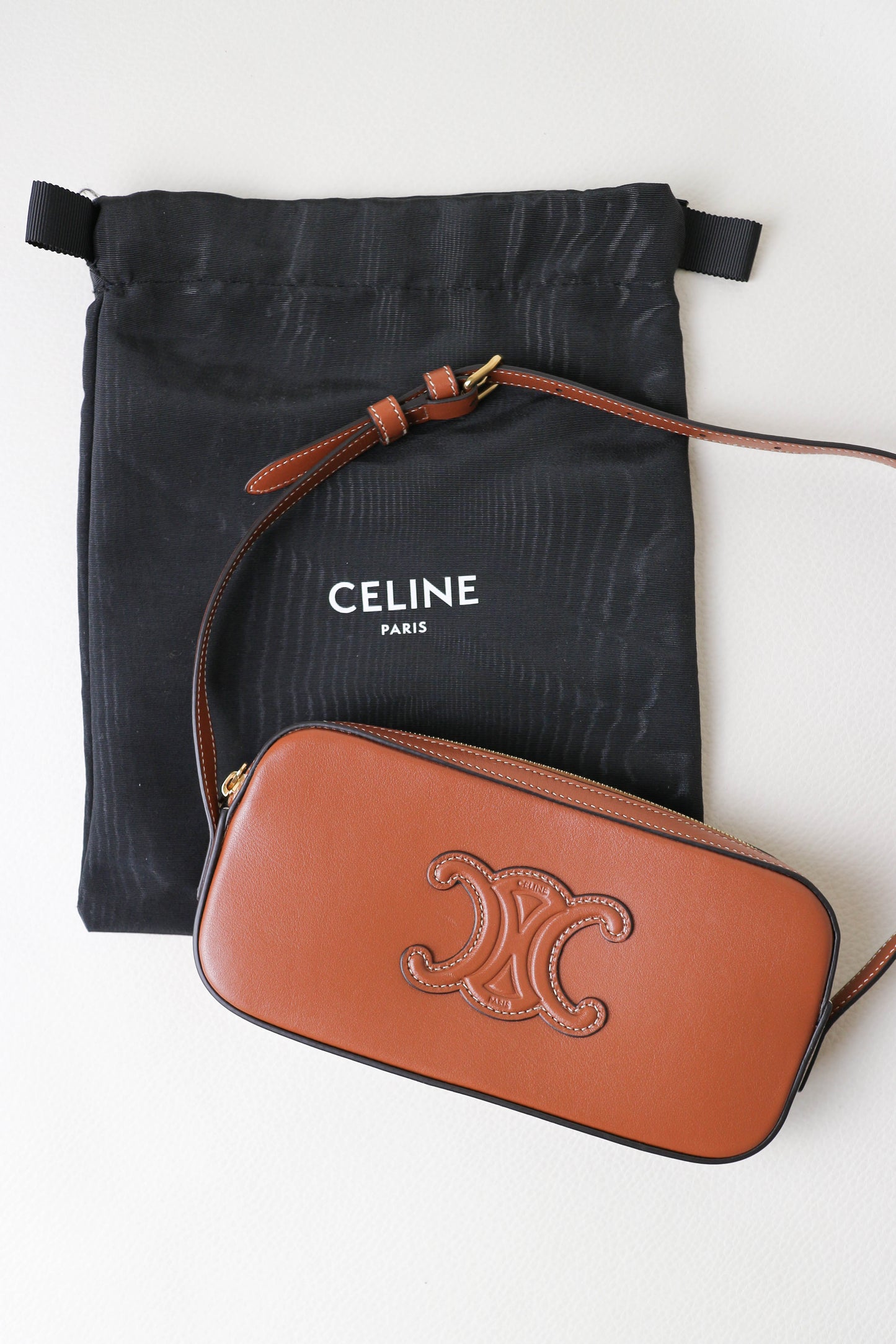 CELINE Triomphe Shoulder Bag Brown