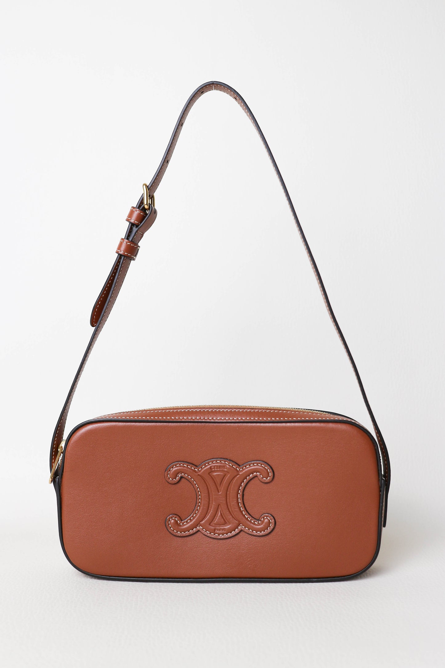 CELINE Triomphe Shoulder Bag Brown
