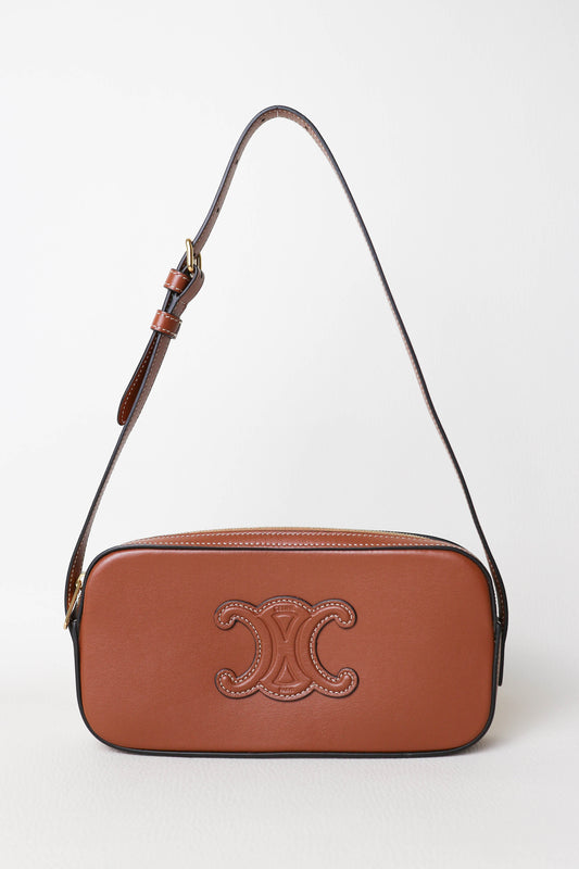 CELINE Triomphe Shoulder Bag Brown