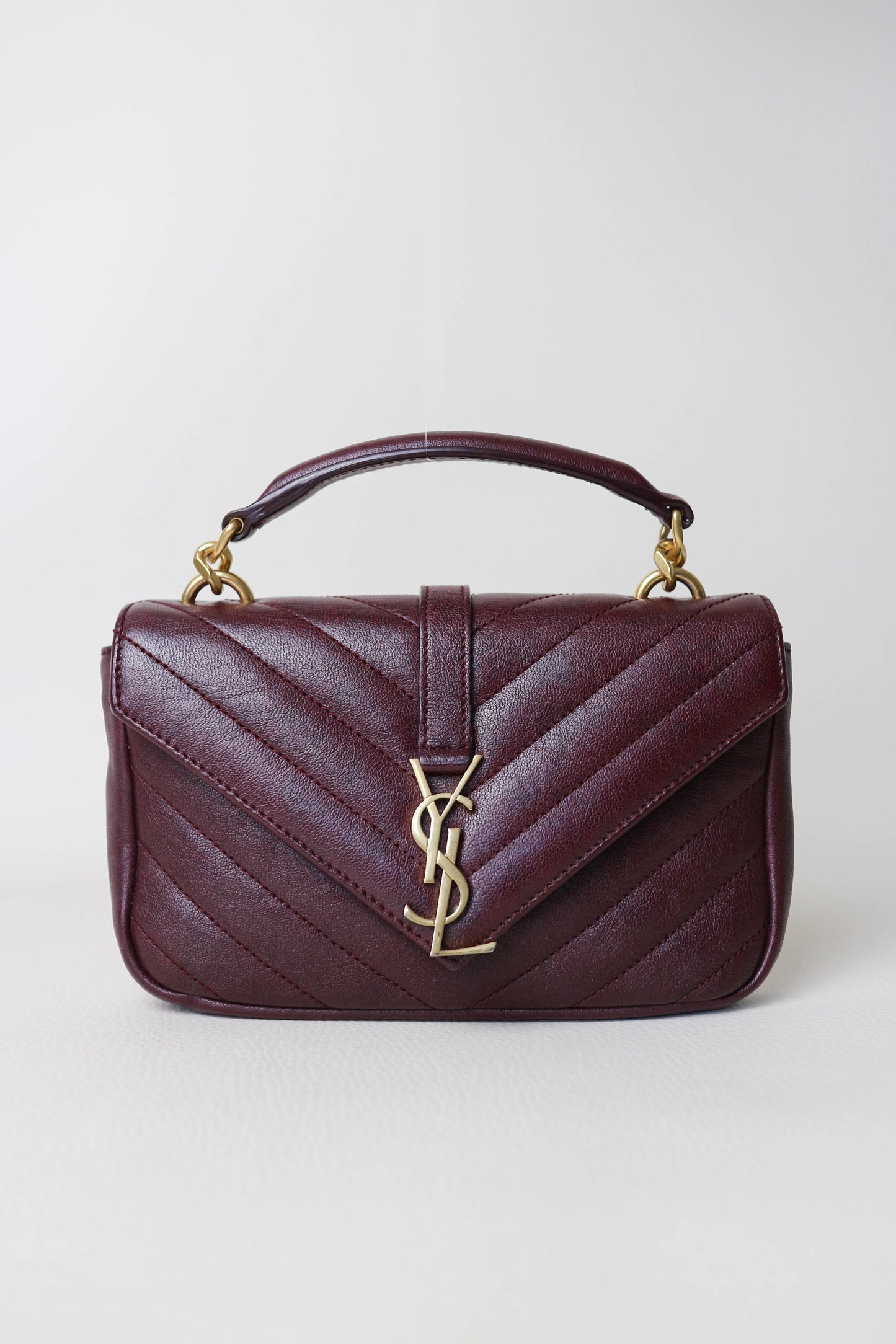 Saint Laurent College Mini Bag Burgundy