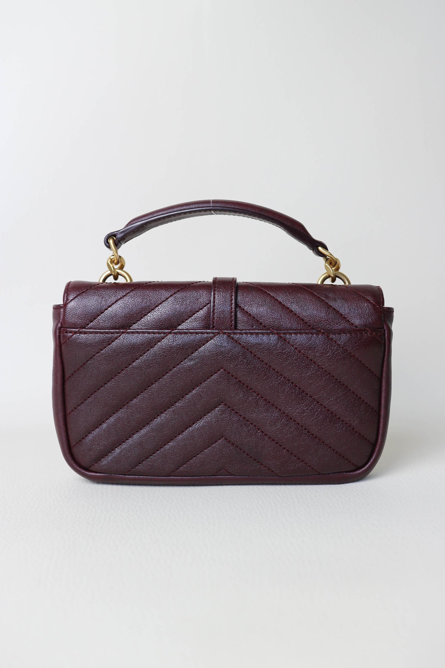 Saint Laurent College Mini Bag Burgundy