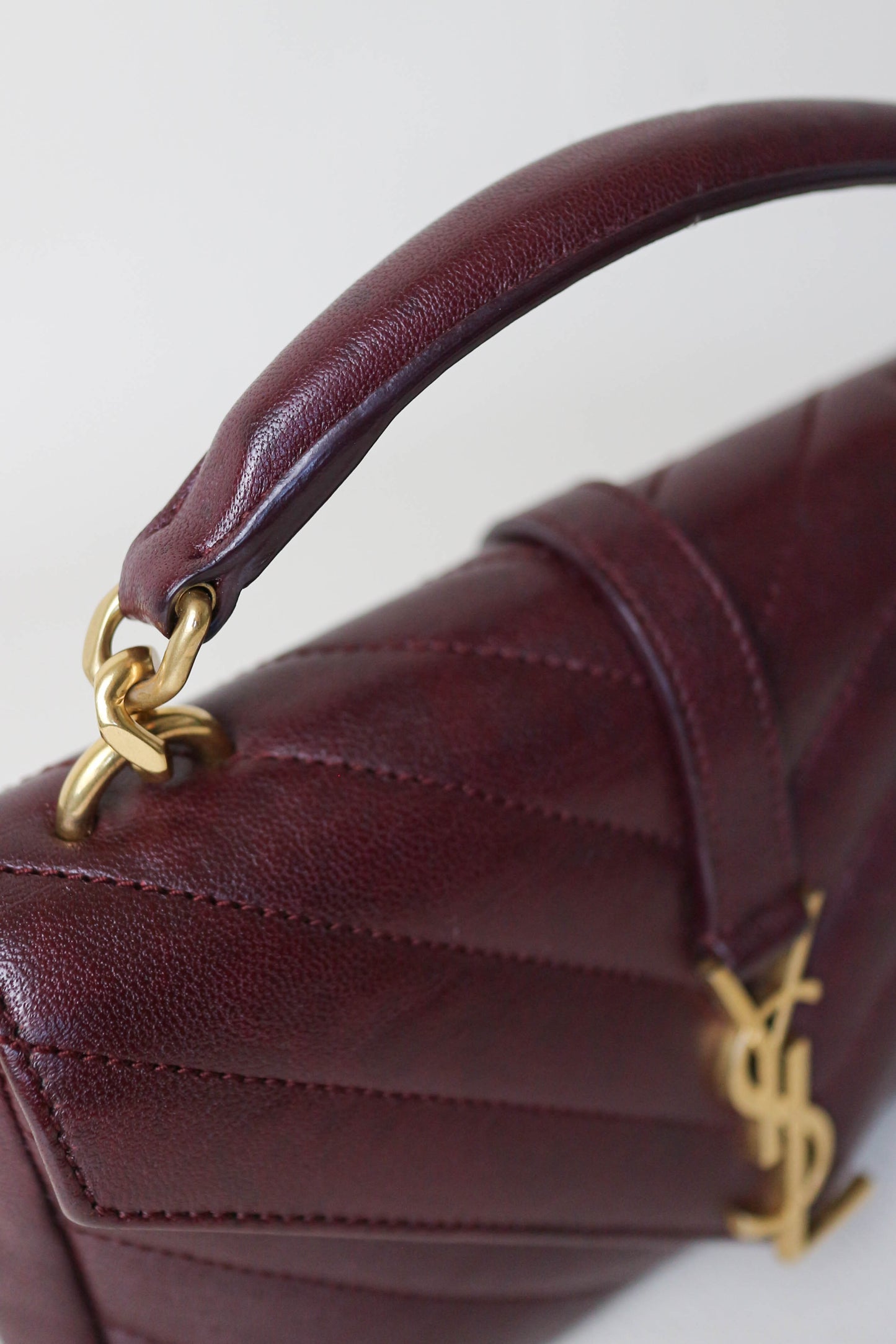 Saint Laurent College Mini Bag Burgundy