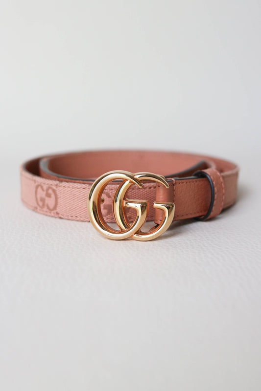 Gucci Marmont Logo Belt Pink