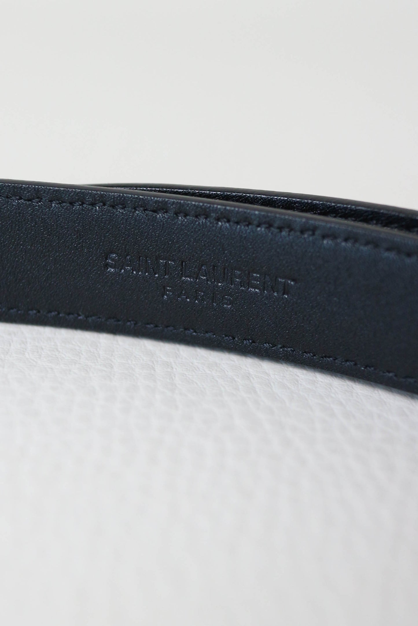 Saint Laurent Narrow Monogram Leather Belt