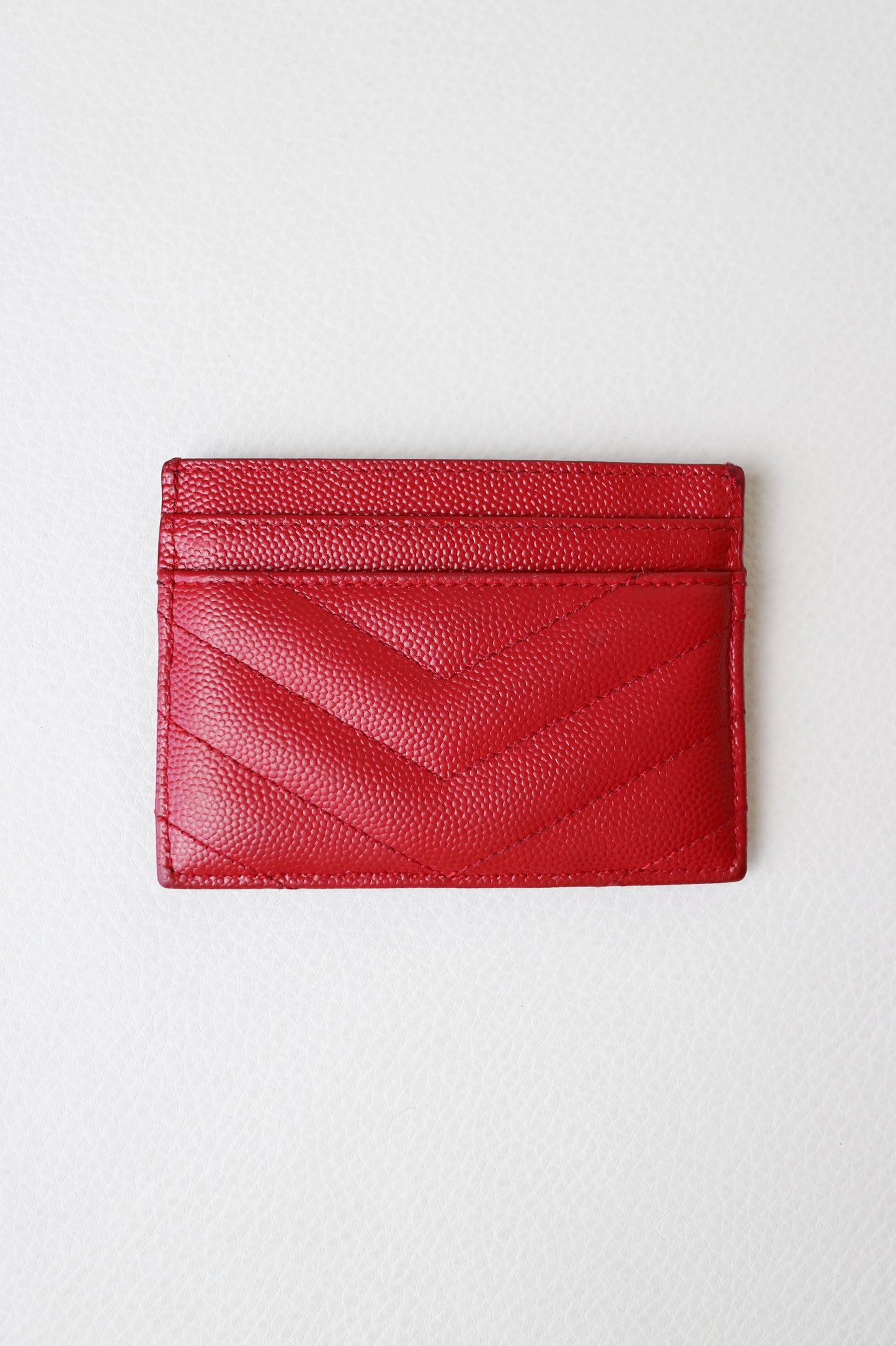 Saint Laurent Cassandre Logo Card Holder Red