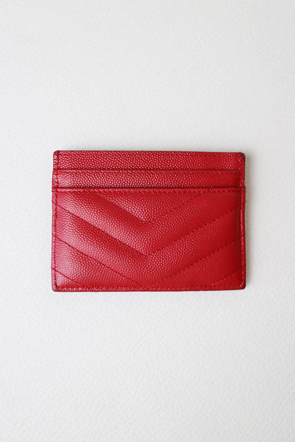 Saint Laurent Cassandre Logo Card Holder Red