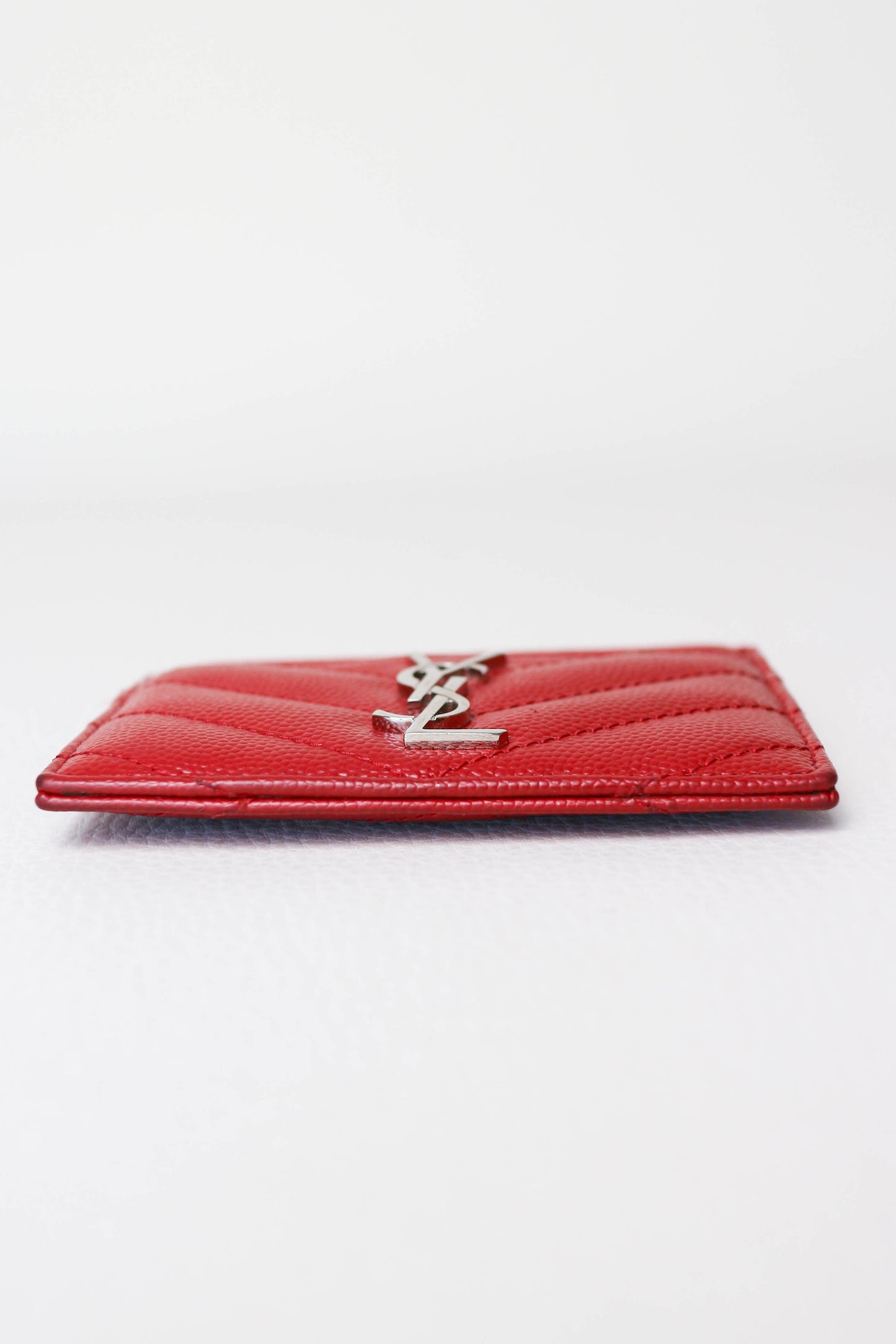 Saint Laurent Cassandre Logo Card Holder Red