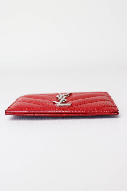 Saint Laurent Cassandre Logo Card Holder Red