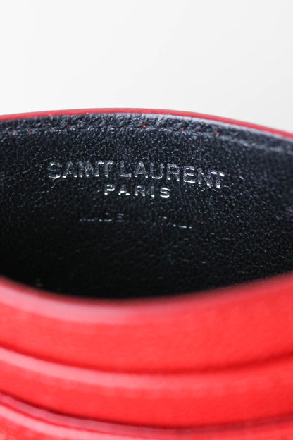 Saint Laurent Cassandre Logo Card Holder Red
