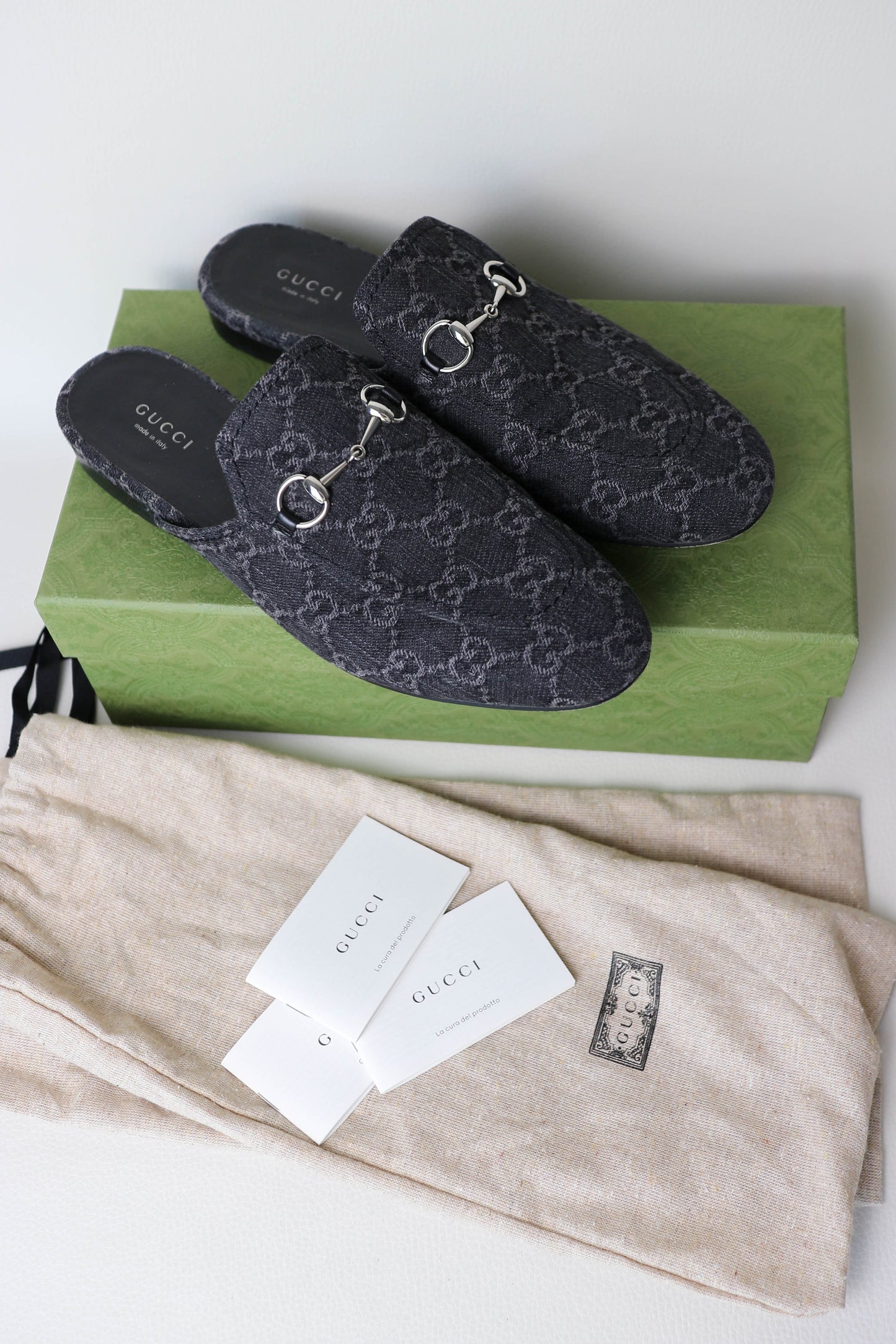 Gucci Princetown Loafers Denim Grey