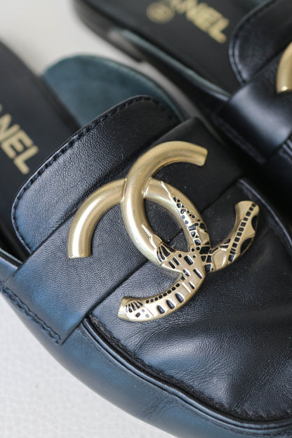 Chanel CC Logo Loafers