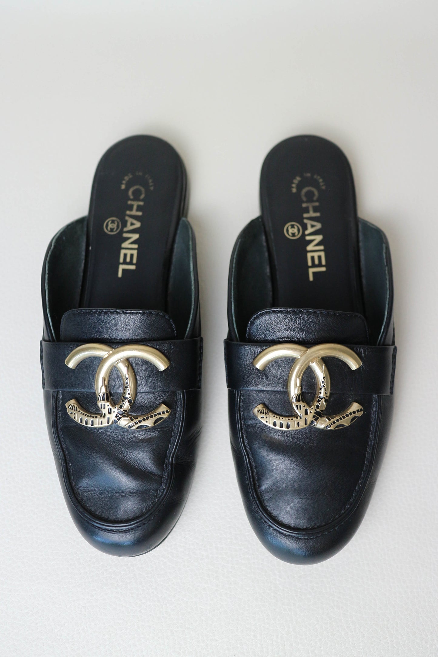 Chanel CC Logo Loafers