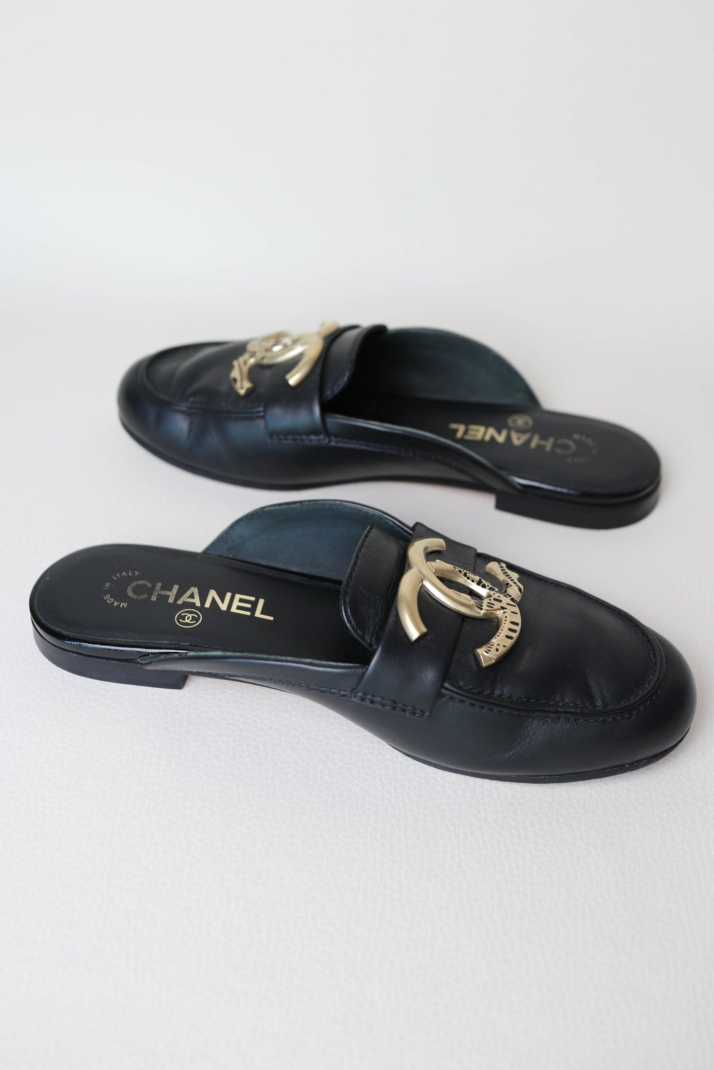 Chanel CC Logo Loafers