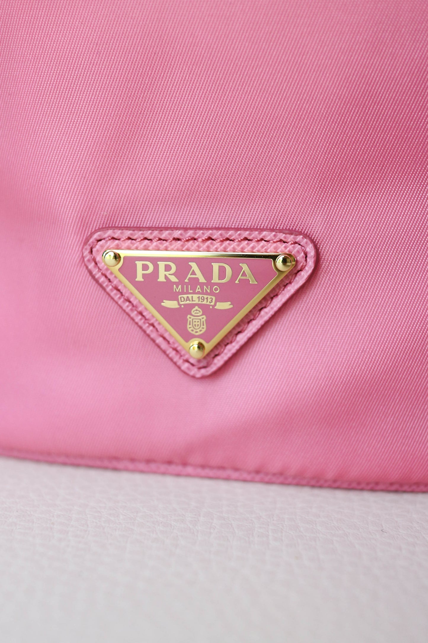 Prada Nylon Bucket Bag Pink