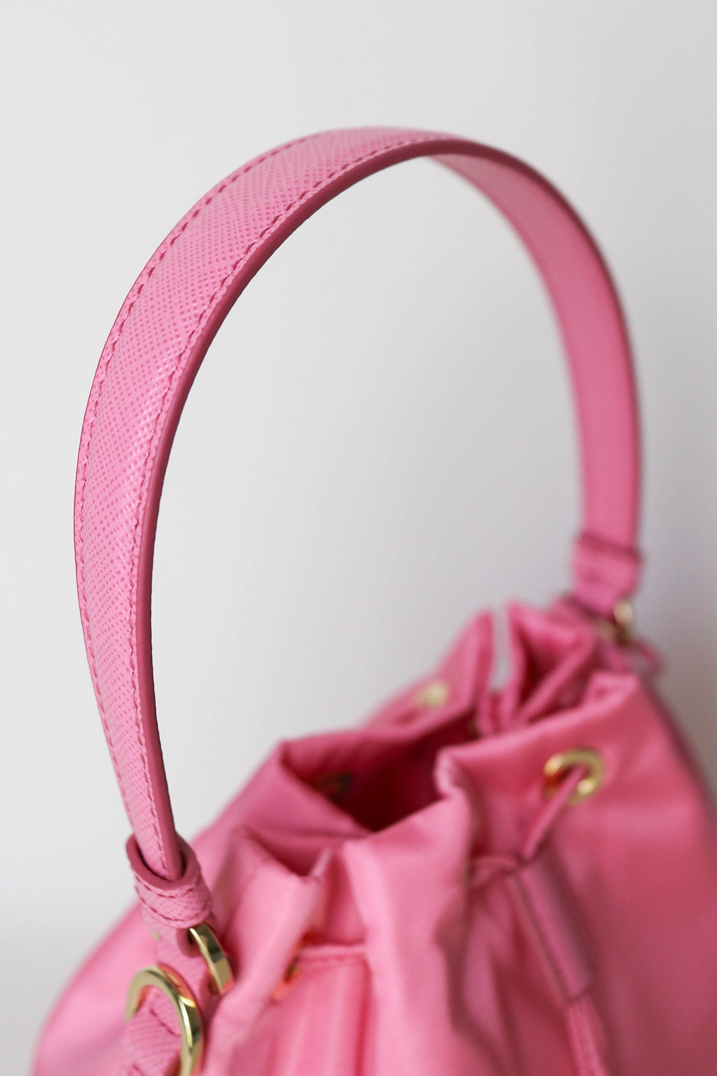 Prada Nylon Bucket Bag Pink