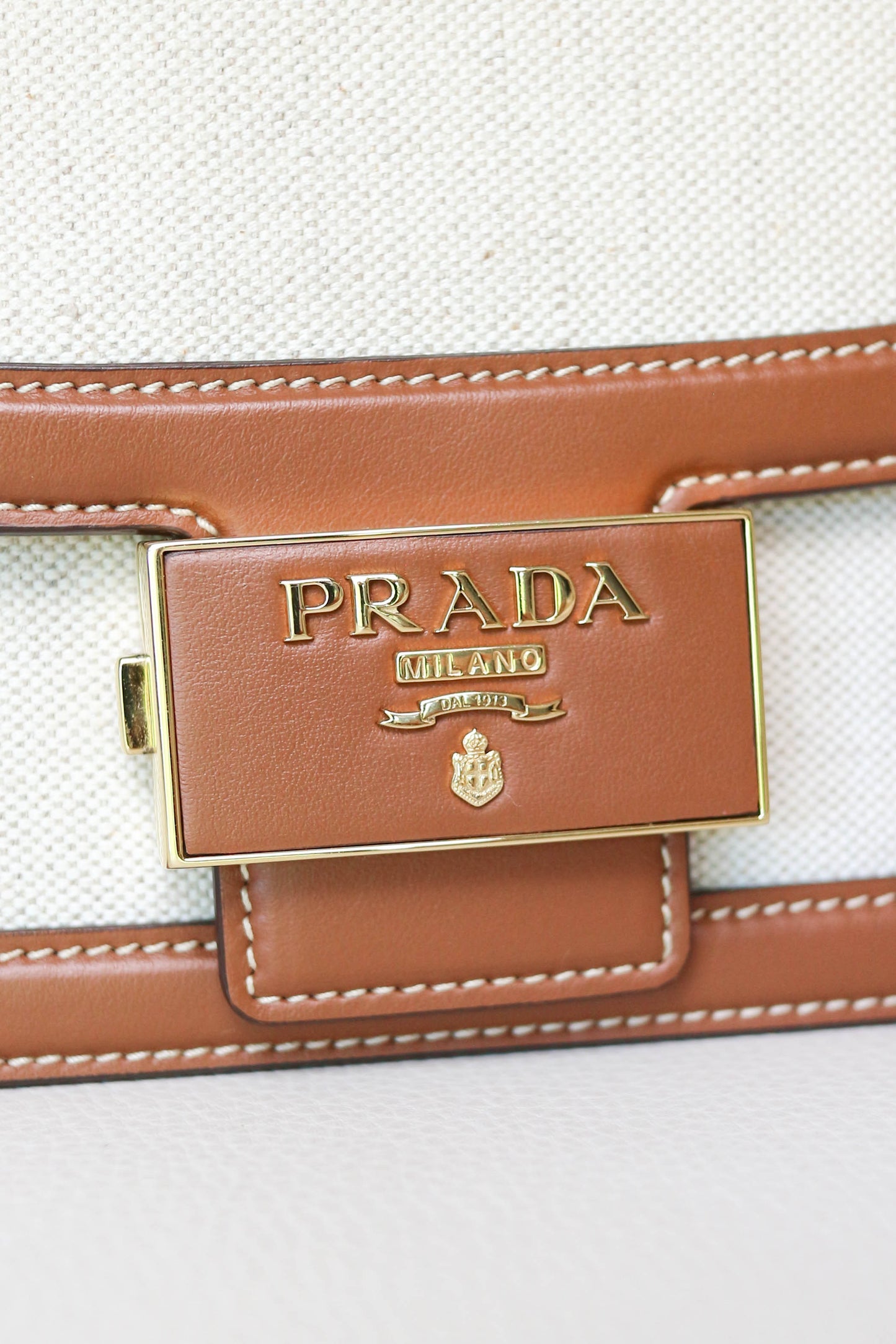 Prada Canvas Crossbody Bag Brown