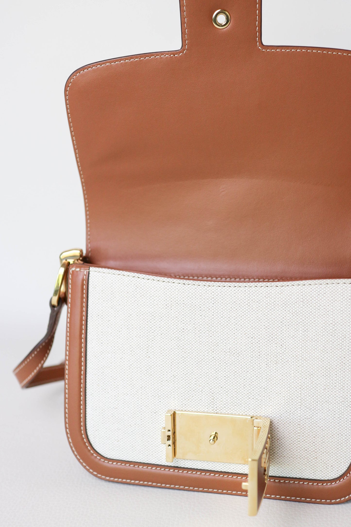 Prada Canvas Crossbody Bag Brown
