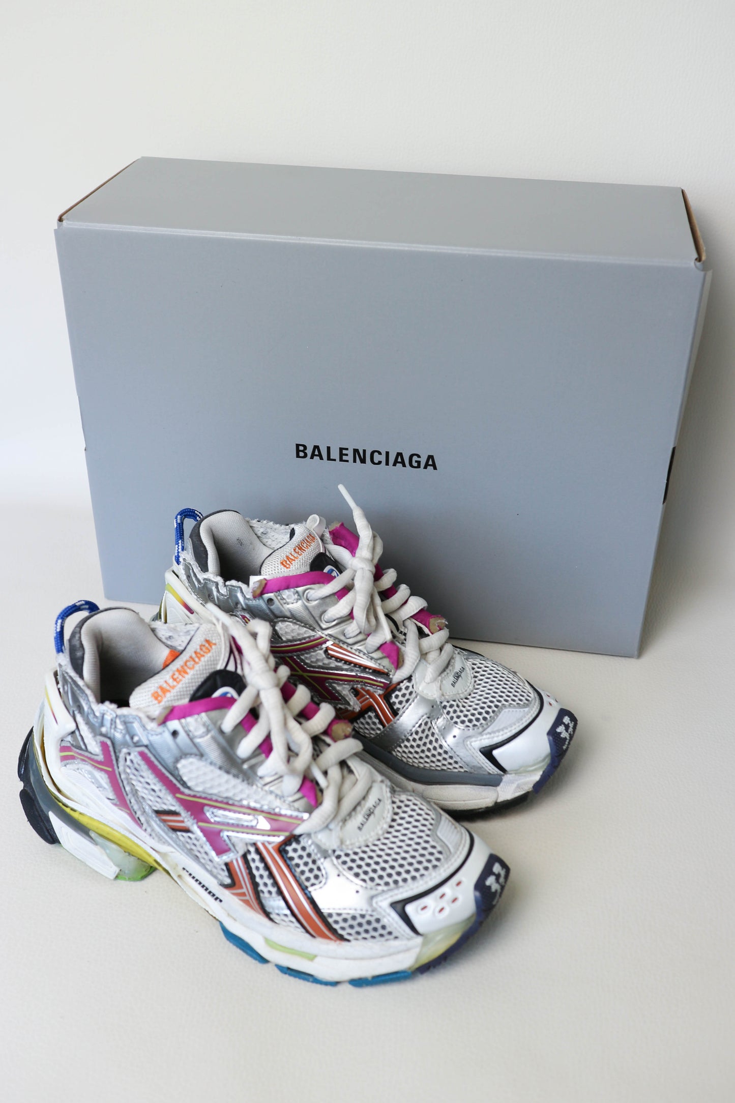 Balenciaga Runner Sneakers Silver
