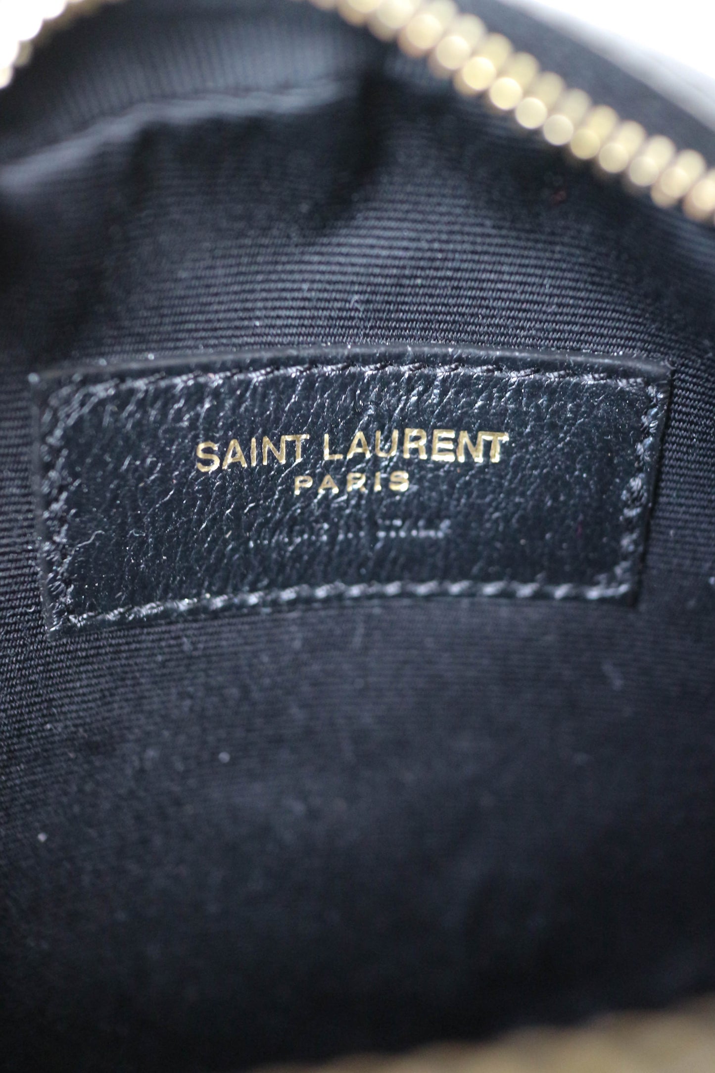 Saint Laurent Logo Round Mini Bag Black
