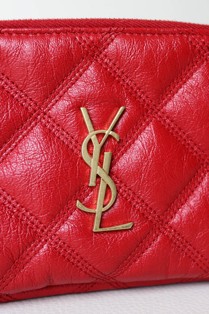 Saint Laurent Logo Mini Crossbody Bag Red