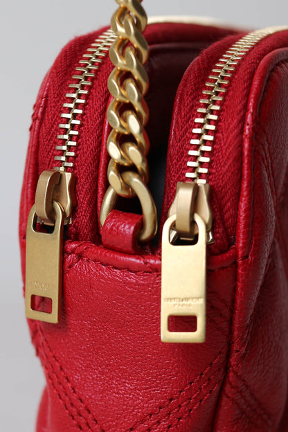 Saint Laurent Logo Mini Crossbody Bag Red