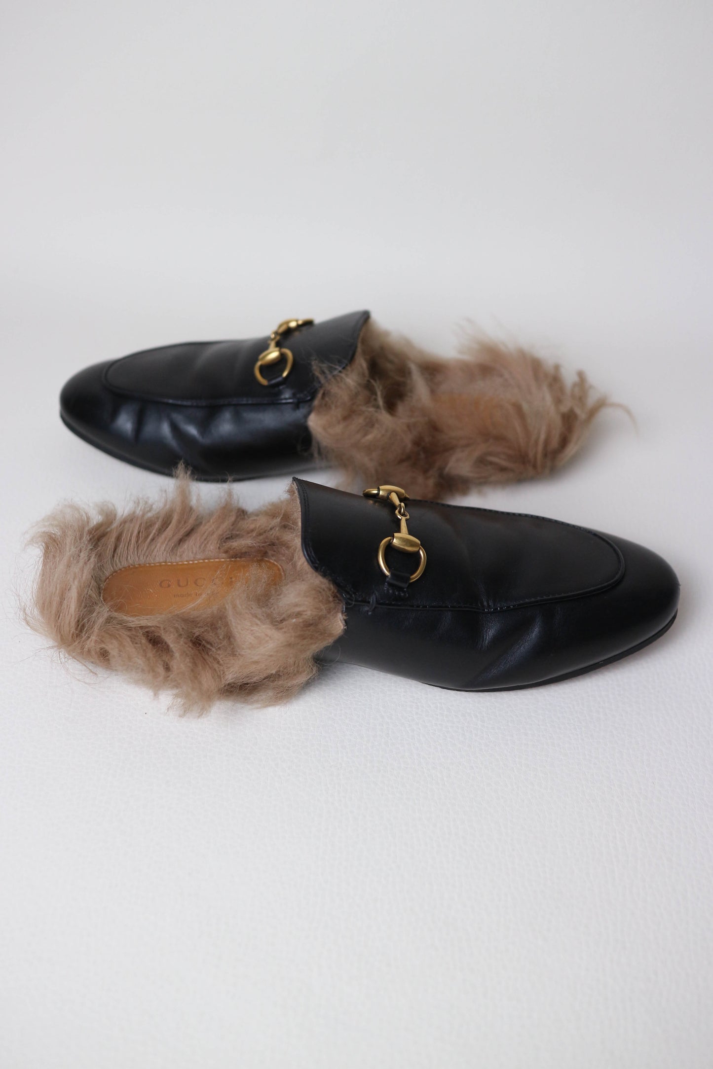Gucci Princetown Fur Loafers Black