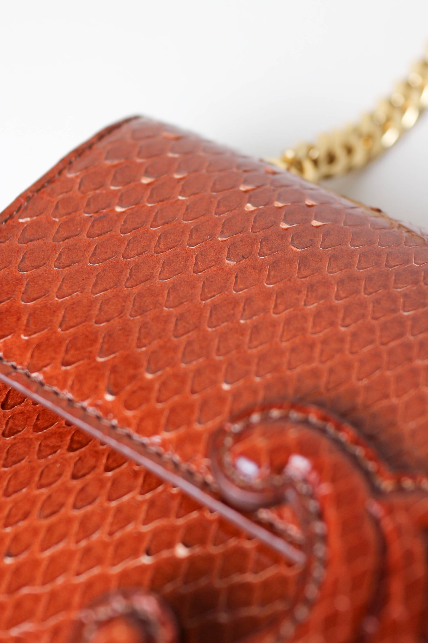 CELINE Triomphe Python Chain Shoulder Bag