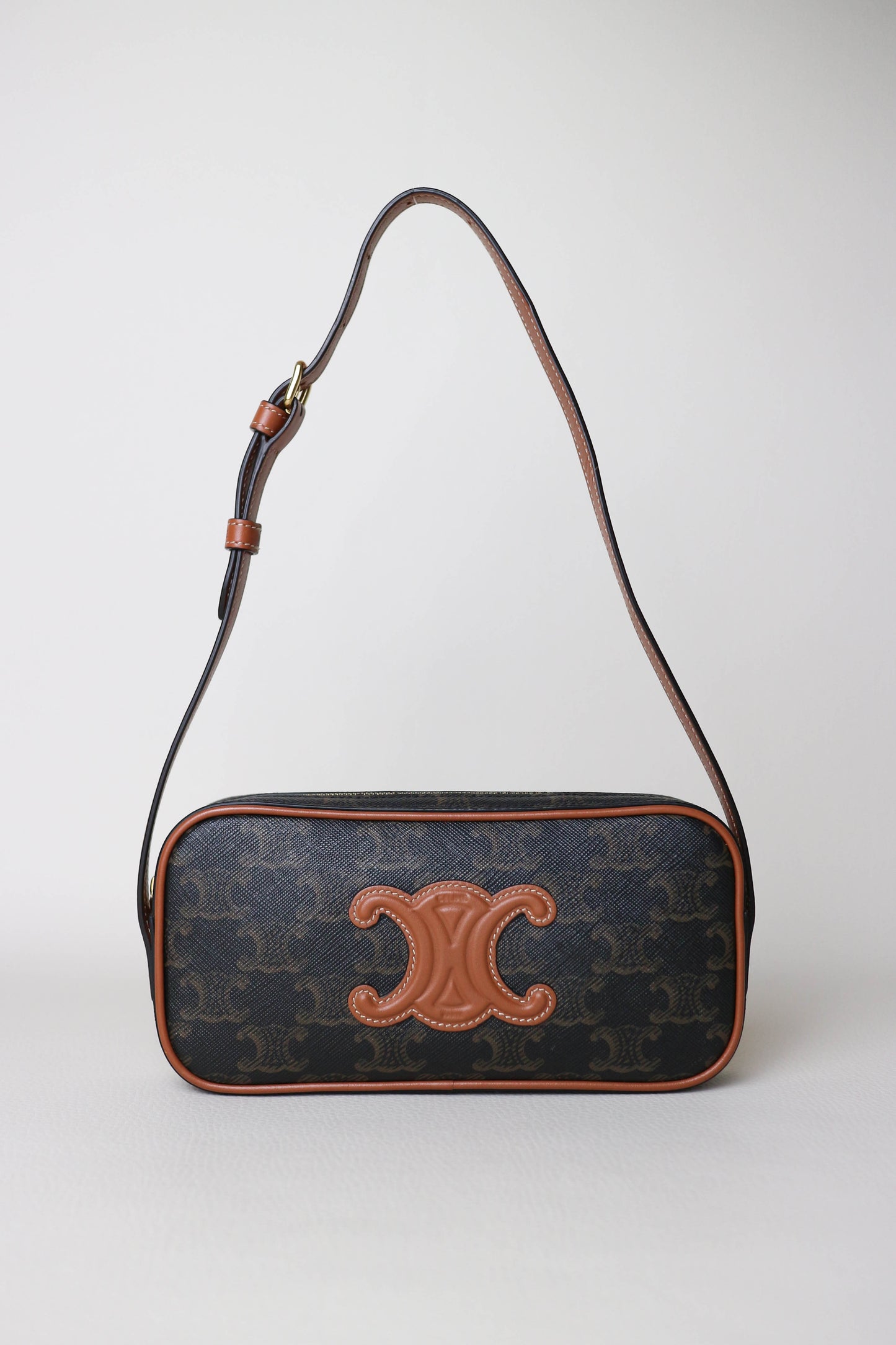 CELINE Mini Triomphe Canvas Shoulder Bag