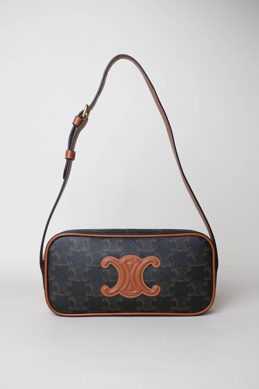 CELINE Mini Triomphe Canvas Shoulder Bag