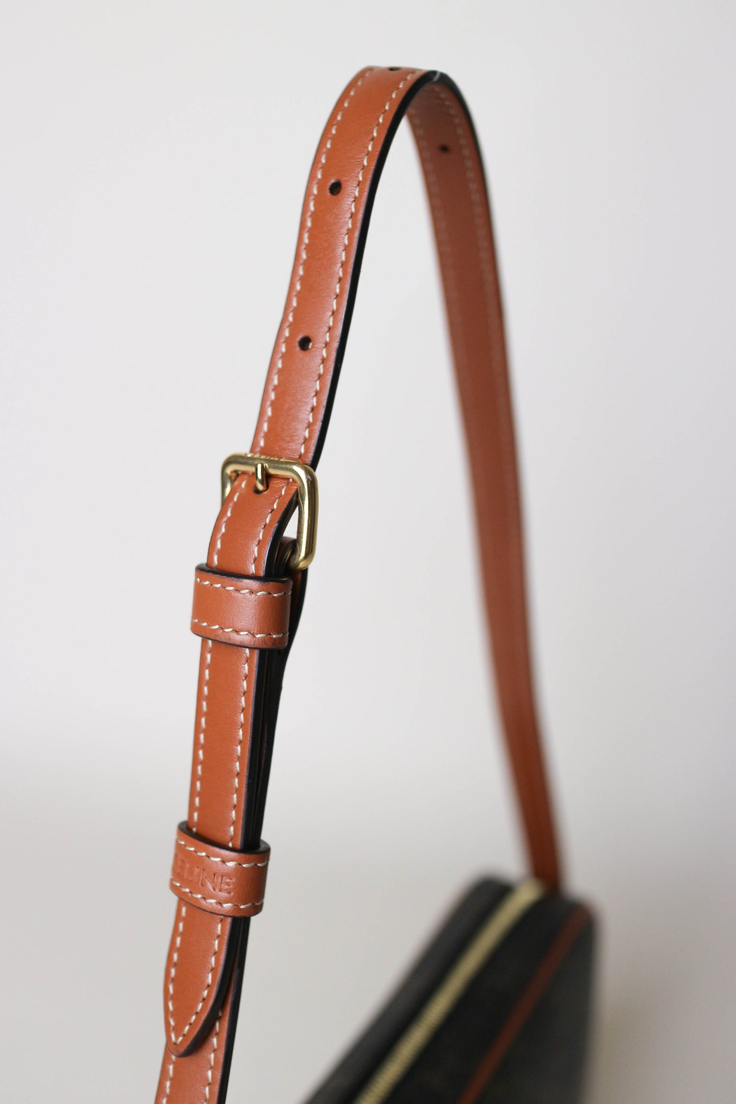 CELINE Mini Triomphe Canvas Shoulder Bag