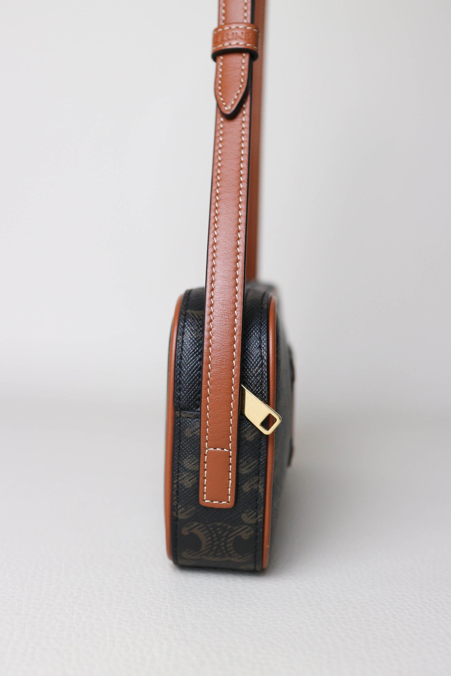 CELINE Mini Triomphe Canvas Shoulder Bag