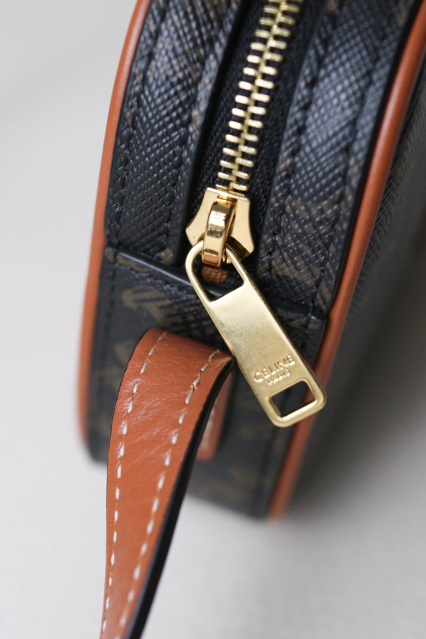 CELINE Mini Triomphe Canvas Shoulder Bag