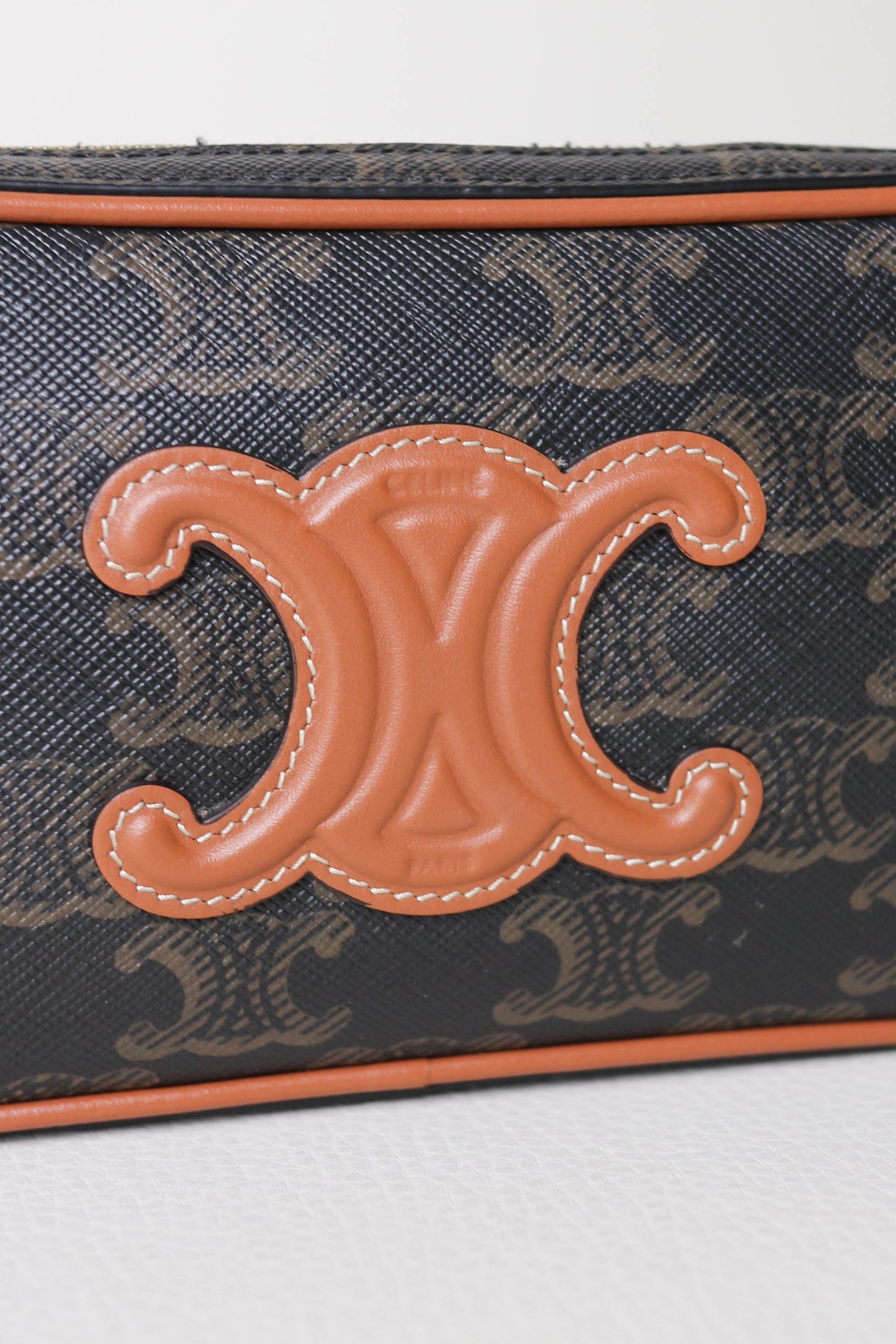 CELINE Mini Triomphe Canvas Shoulder Bag