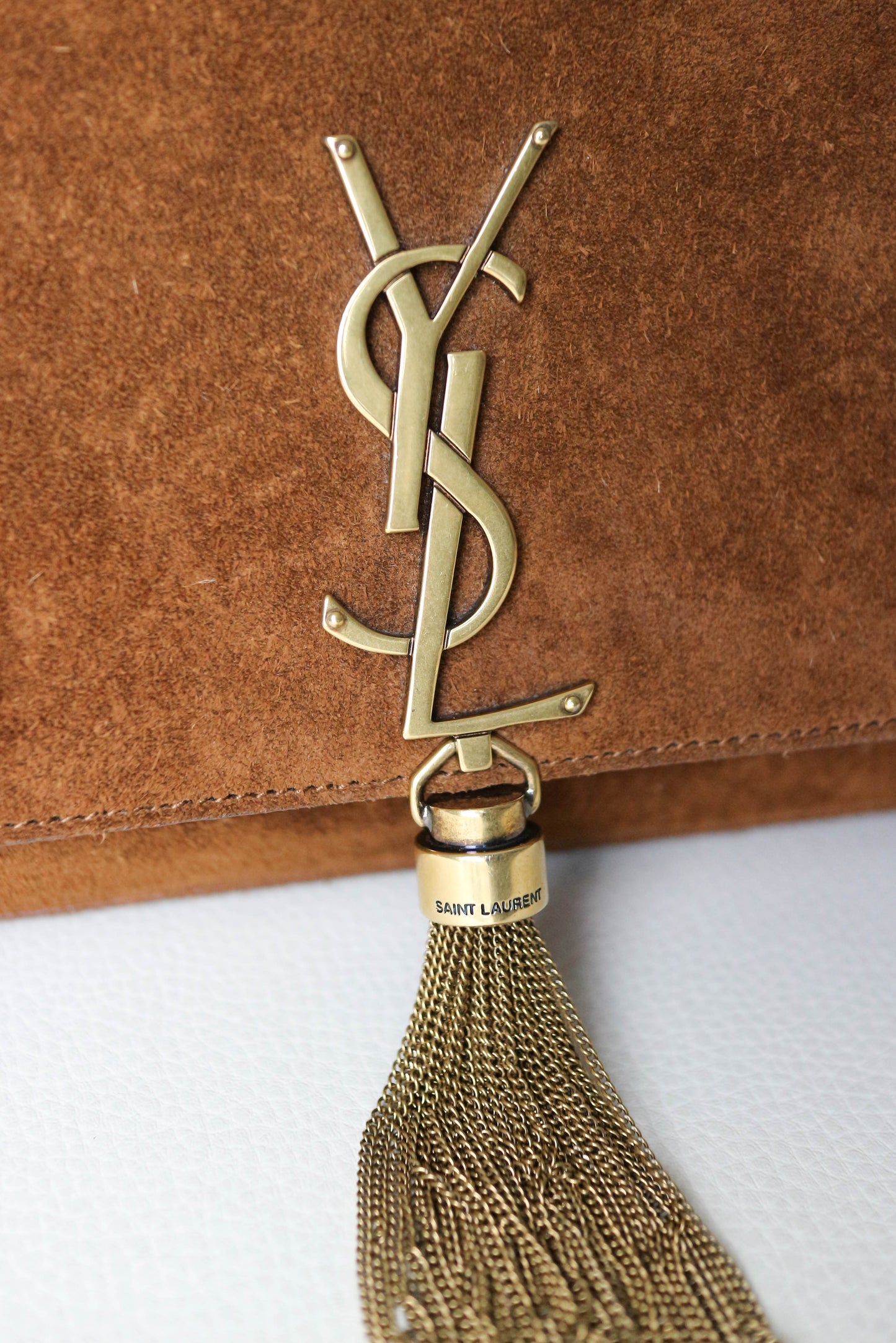 Saint Laurent Kate Suede Bag Brown