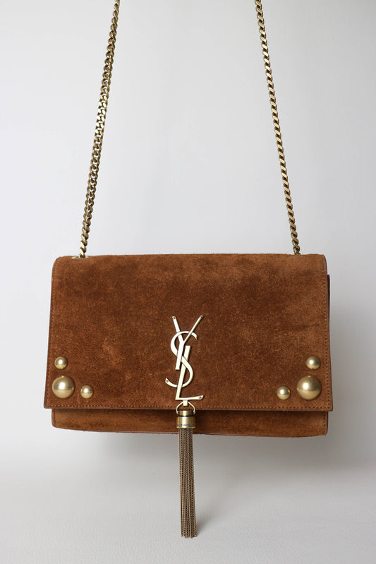 Saint Laurent Kate Suede Bag Brown