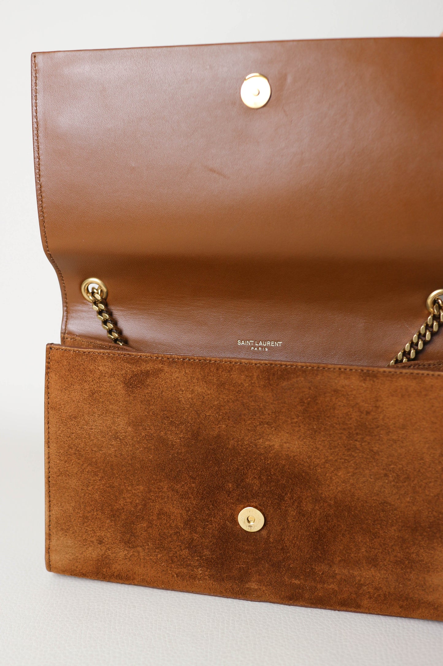 Saint Laurent Kate Suede Bag Brown