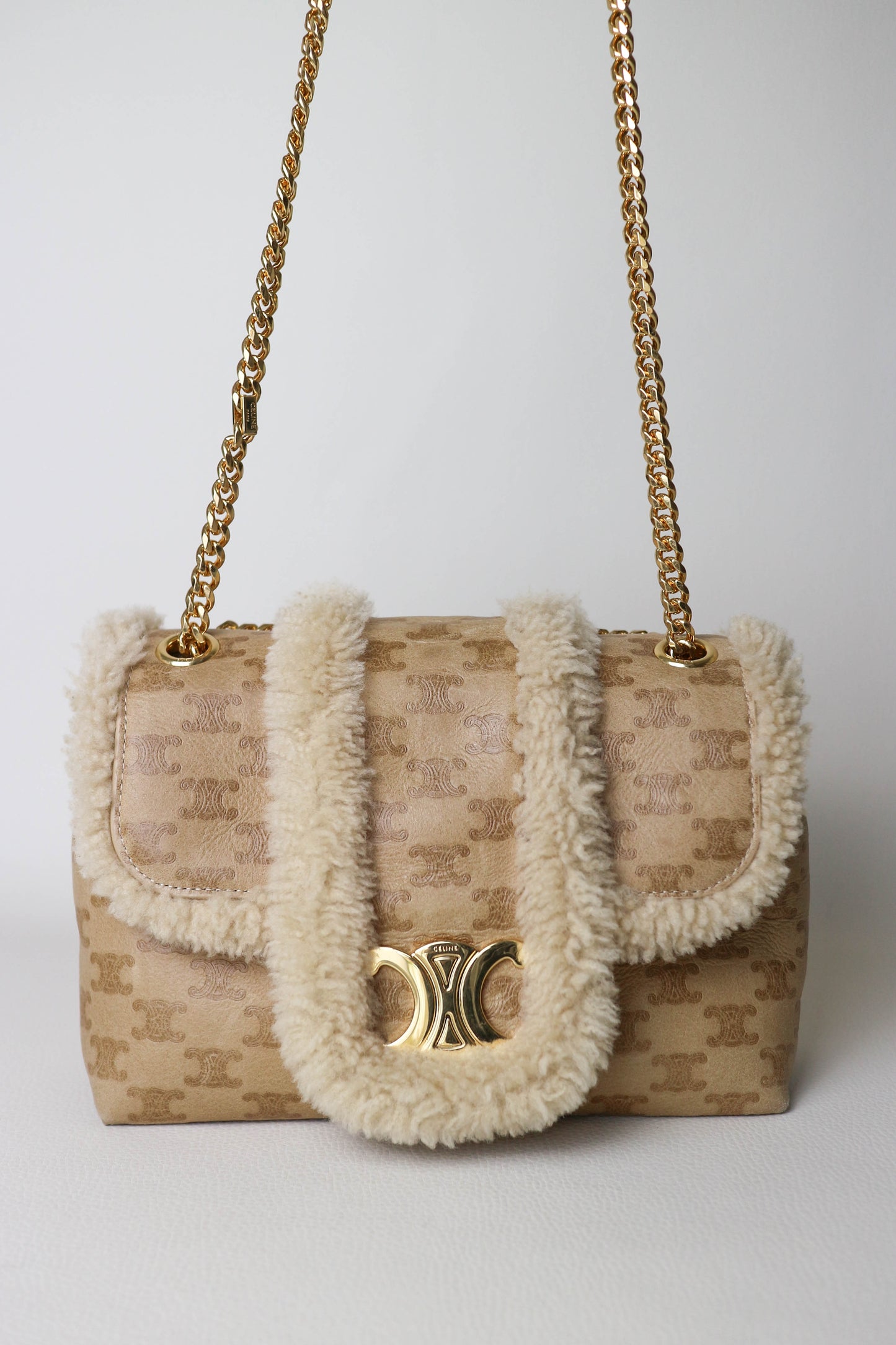 CELINE Triomphe Shearling Bag