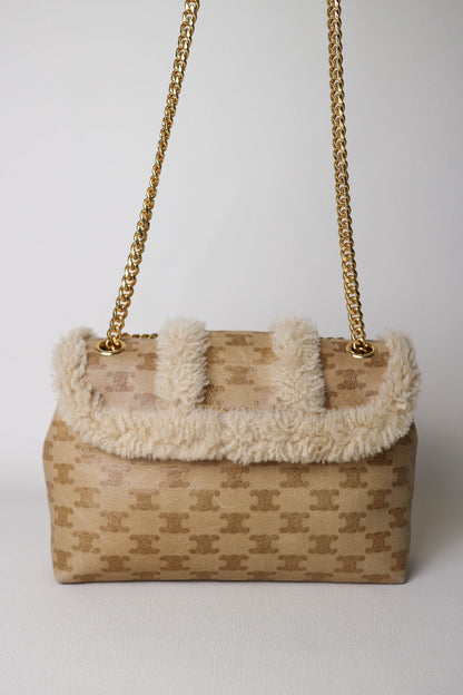 CELINE Triomphe Shearling Bag