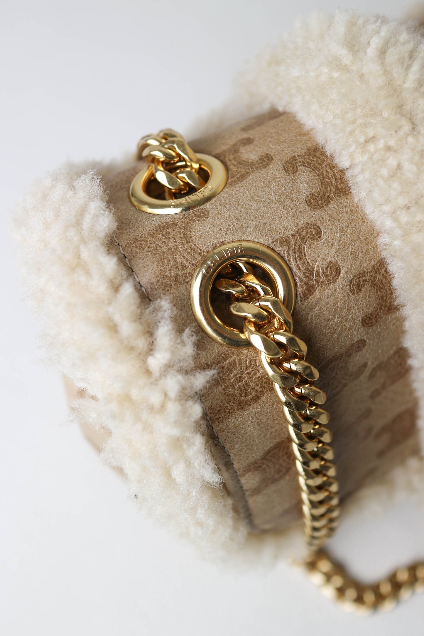 CELINE Triomphe Shearling Bag