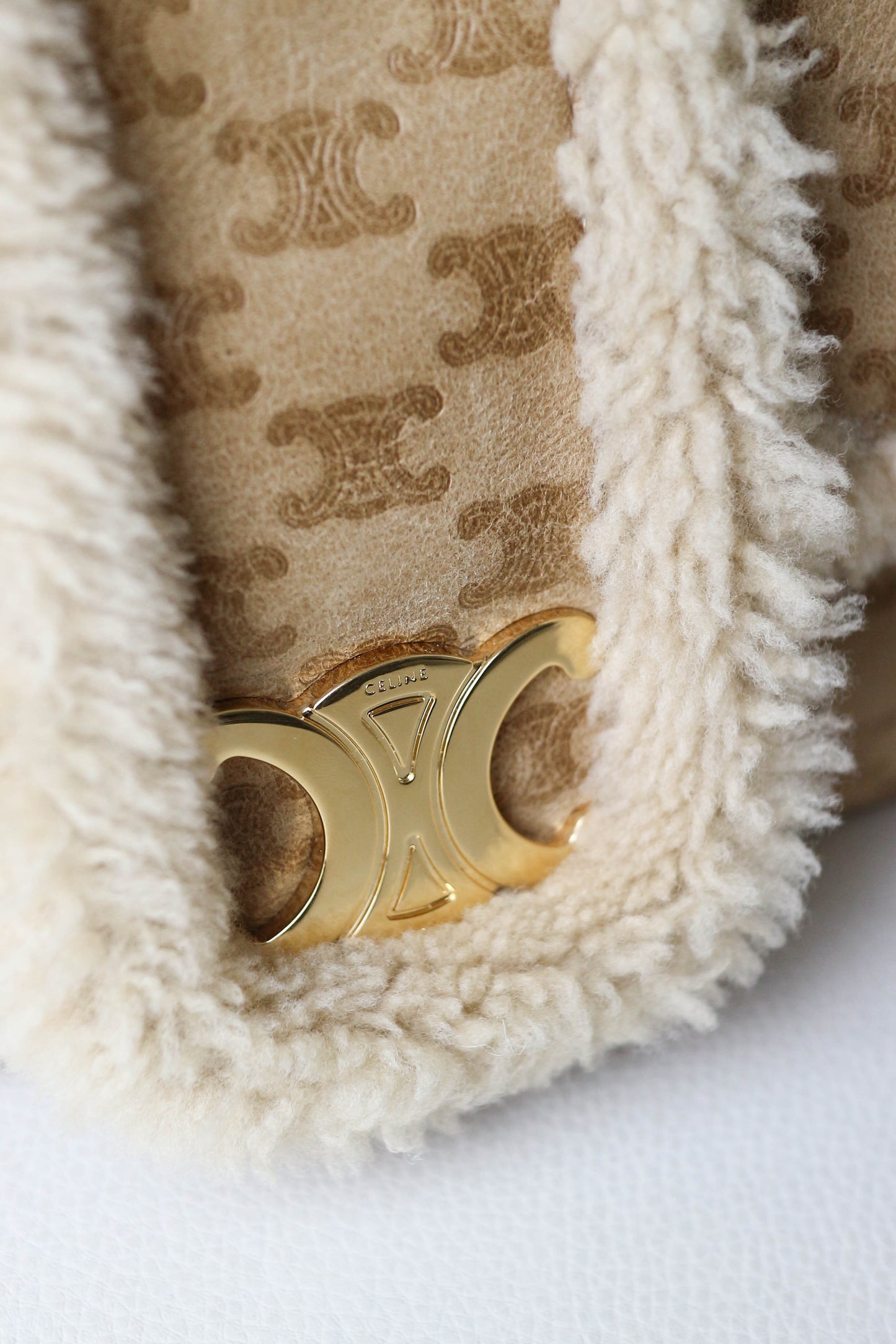 CELINE Triomphe Shearling Bag
