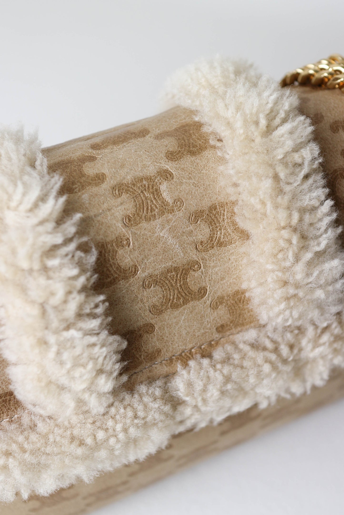 CELINE Triomphe Shearling Bag