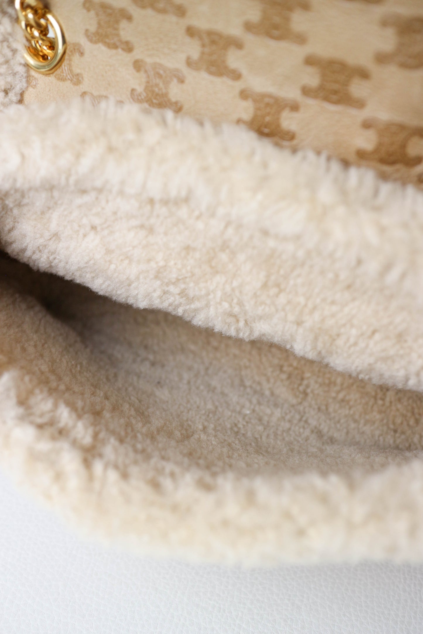 CELINE Triomphe Shearling Bag