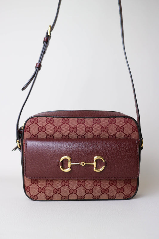 Gucci Horsebit 1955 Camera Bag Burgundy