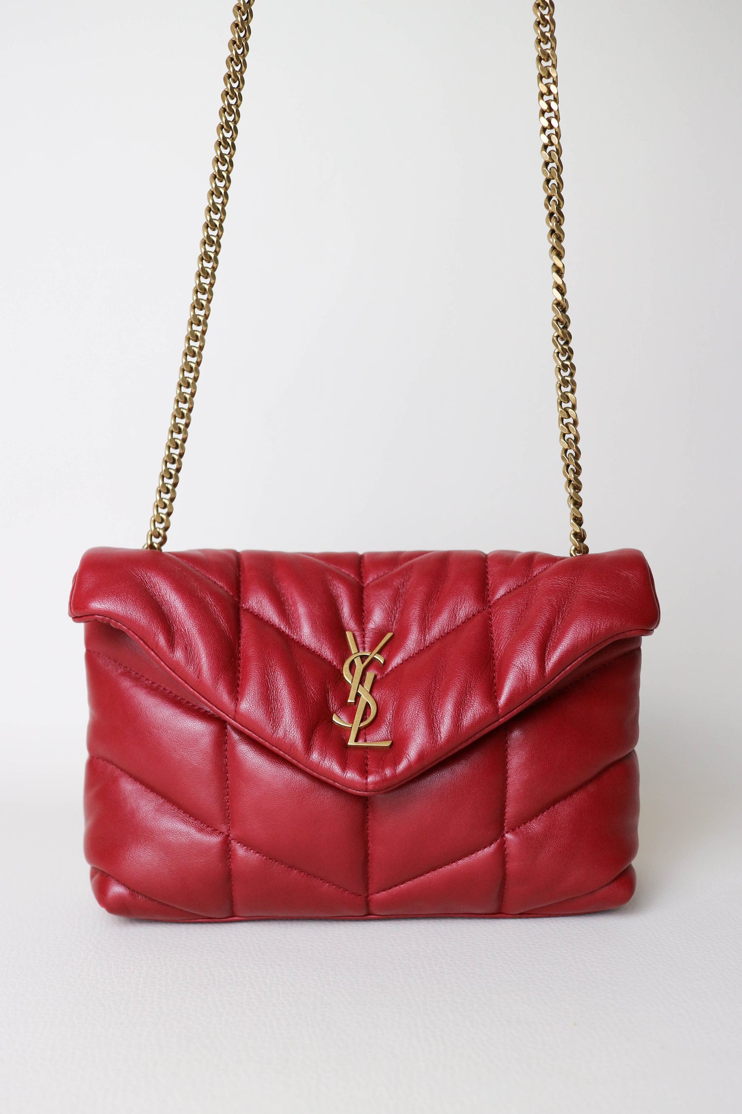Saint Laurent Loulou Puffer Bag Red