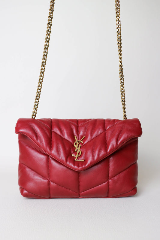Saint Laurent Loulou Puffer Bag Red